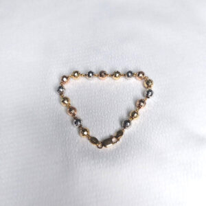 Pulsera de bolitas tricolor G-THREE en oro 18k (amarillo, blanco y rosado)